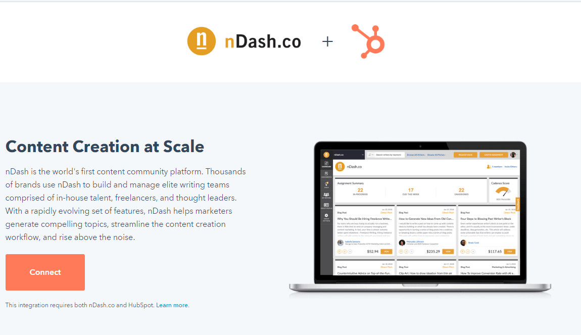 nDash Becomes an HubSpot Connect Partner, Launches Campaign Feature to Help Marketers Scale Content